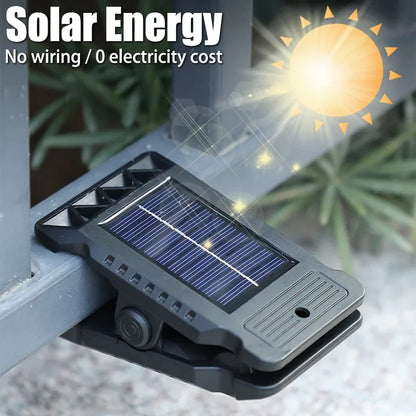 Outdoor LED Solar Clip Light  Portable Waterproof Body Sensor Lamp Courtyard Garden Lamp Patio Home Camping Wall Lights