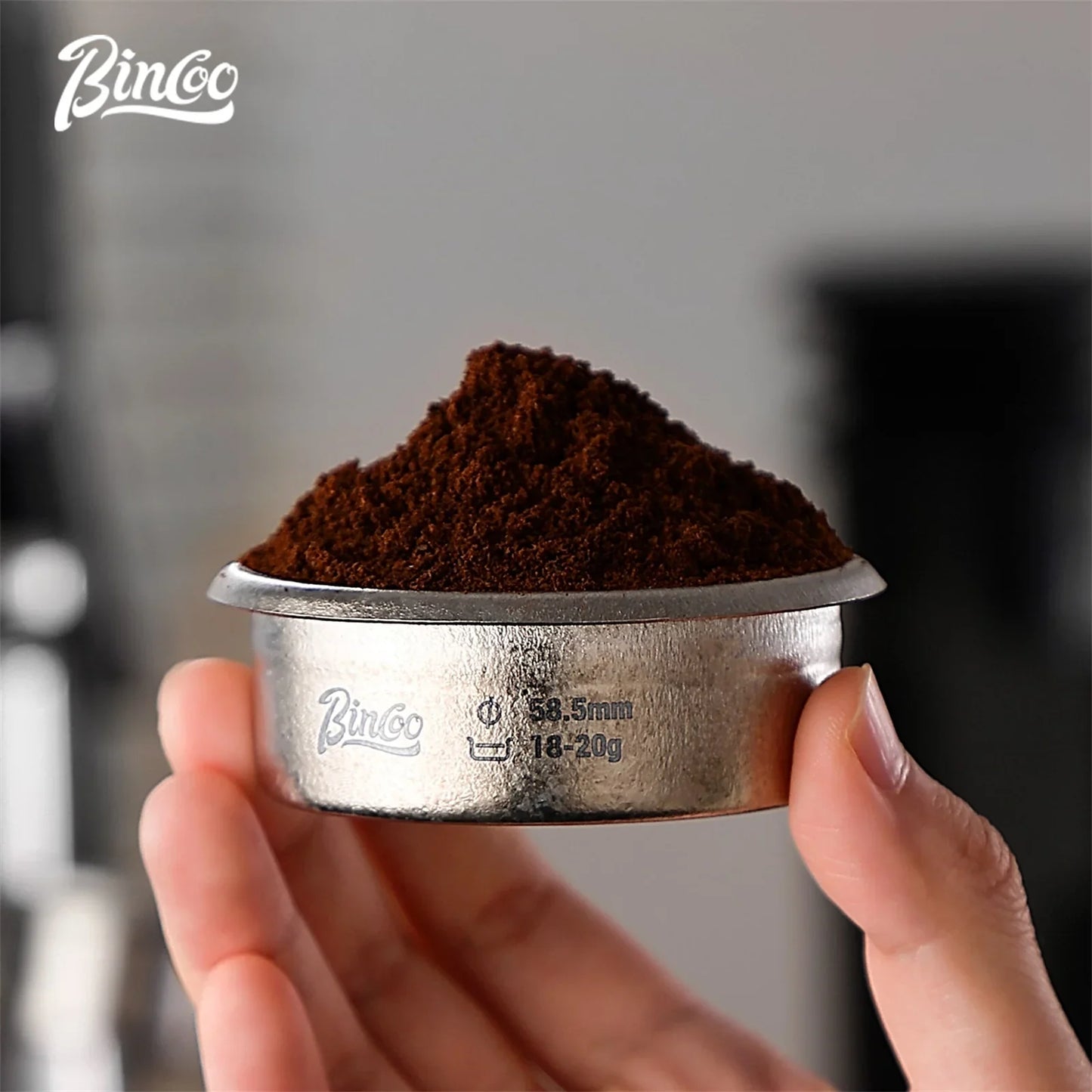 Bincoo Titanium Precision Portafilter Basket 58.5mm Professional Espresso Extraction Tool for Even Coffee Grounds Distribution