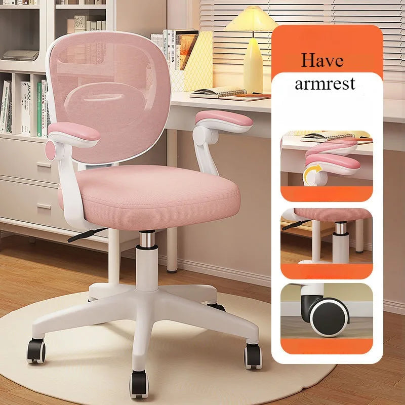 Ergonomic Comfortable Swivel Chair Office Chair Home Student Backrest Chair Liftable Chair Armrests Adjustable for Home