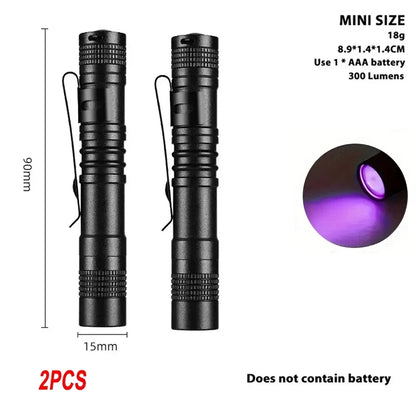 395nm UV Flashlight Ultraviolet Light,Pet Dog Cat Urine Detector Scorpion Finder,Portable UV Lamp w/ Pen Clip Use AAA Batteries