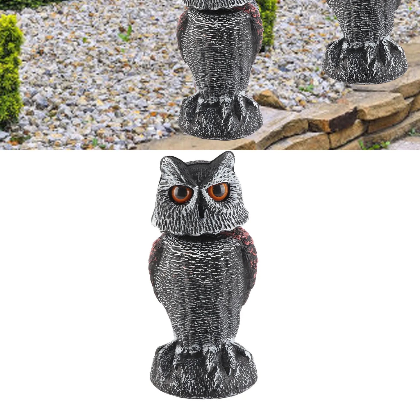 Owl Decoy Owl Decoy to Scare Birds Plastic Shake Head Owl Decoy To Scare Birds Away Scarecrow Fake Owl Outdoor Garden Decoration