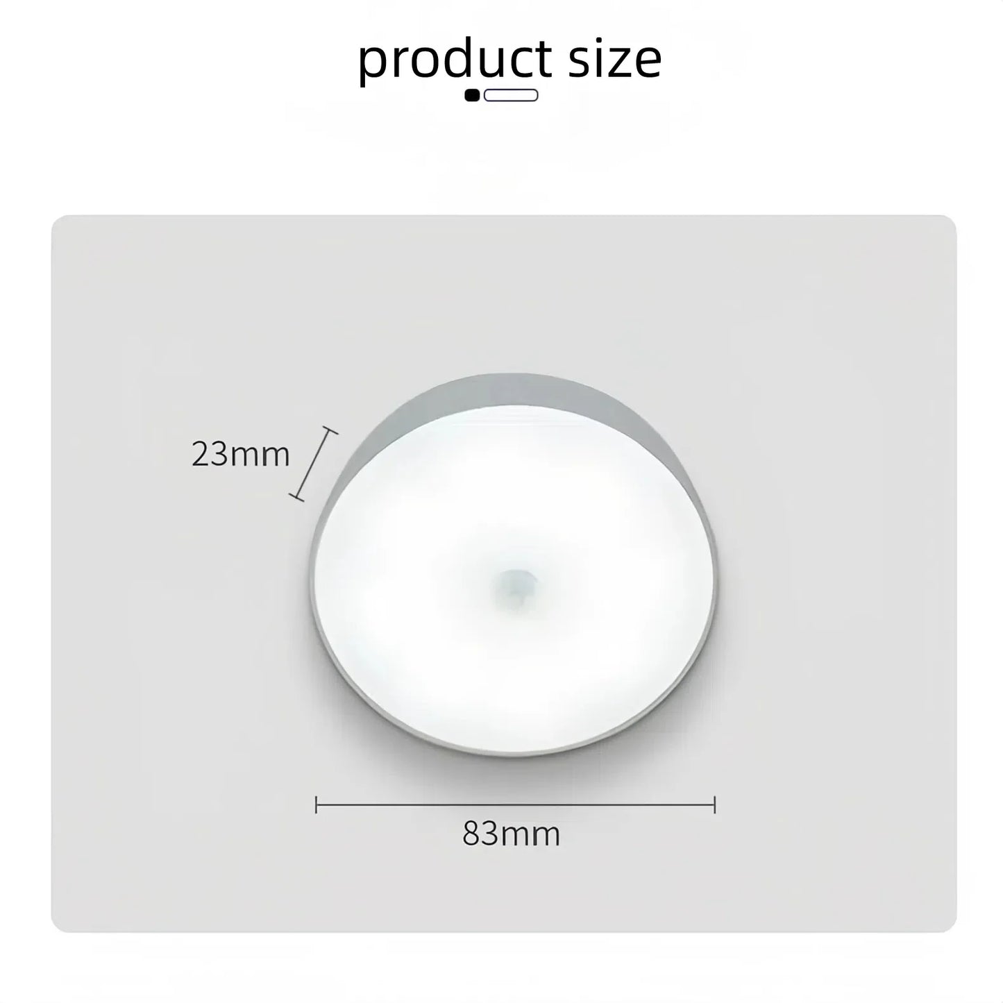 2pcs LED Smart Human Body Sensor Night Lamp Emergency Automatic Lighting USB Charging Wireless Magentic Suction Use Night Light