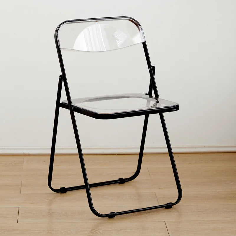 Internet celebrity folding chair acrylic transparent chair completed photo without chair simple folding crystal diningchairstool