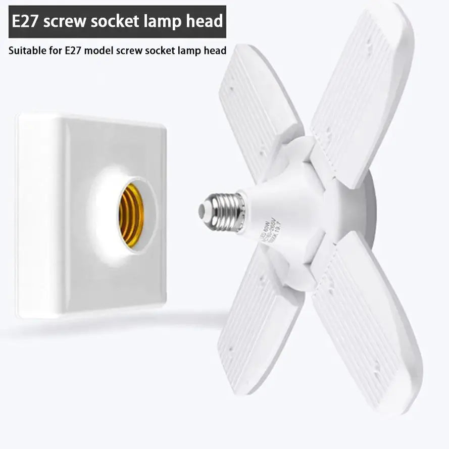 Fan Shape LED Bulb E27 LED Lamp Foldable 220V 110V 40 LEDs Light Bulbs For Home Ceiling Lamp Warehouse Garage Light Warm White