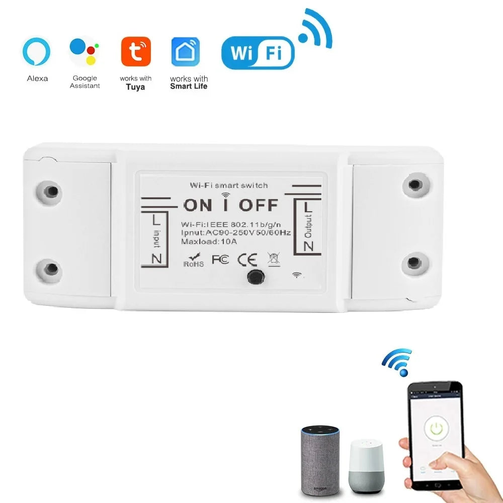 TUYA Basic WiFi Switch Relay Module DIY MINI Home Switch SmartLife APP Wireless Voice Remote Control Timer Switch Alexa