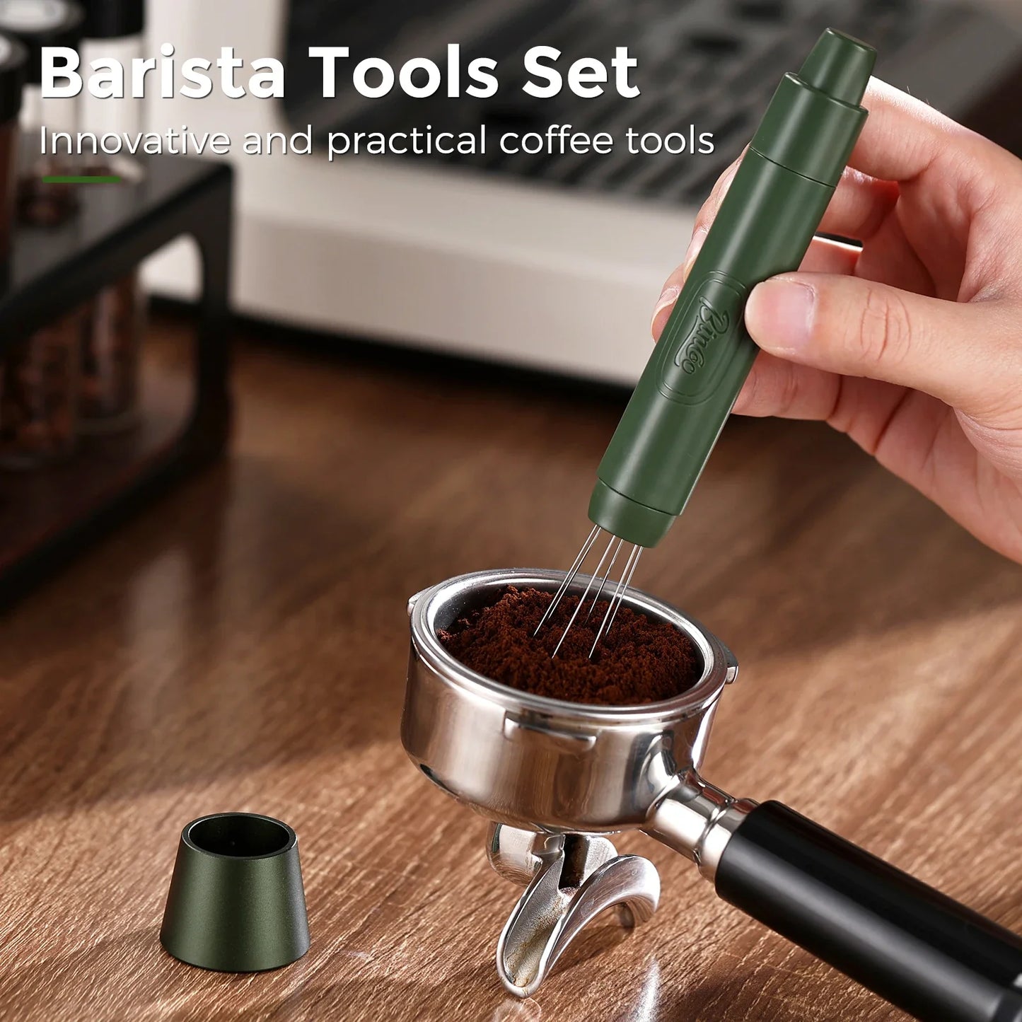 Bincoo Professional Espresso Distribution Needle Magnetic Telescopic Stainless Steel Clump Breaker Perfect for Stirring