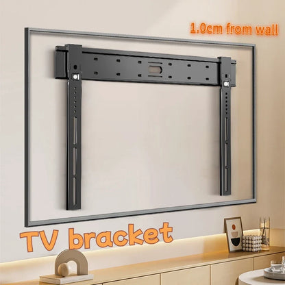 Ultra thin Universal TV Wall Mount - 1cm Gap Design for 32-90" Flat/Curved Screens max 80kg Magnetic Lock VESA 100x100-800x400mm