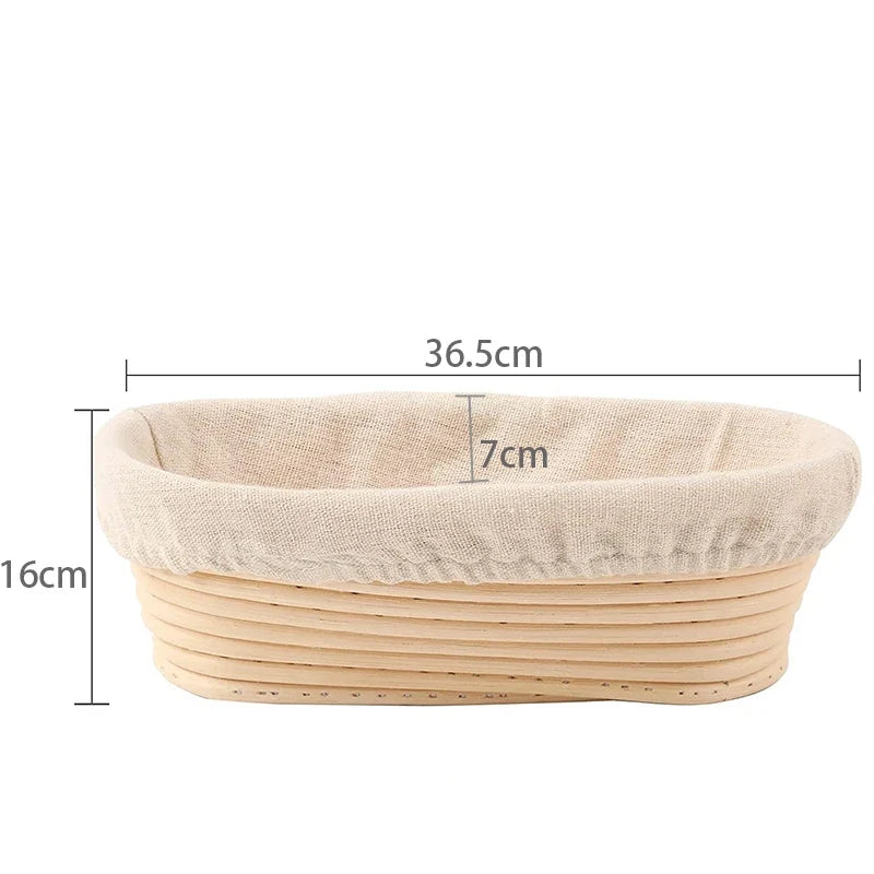 Banneton Bread Proofing Basket Round Oval Sourdough Baskets Bread Baking Dough Rising Ratten Bowls with Liners For Bakery YY087