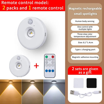 Motion Sensor LED Under Cabinet Lamp Dimmable Rechargeable Night Light Stairs Closet Room Aisle Tube Bar Detector Bulb