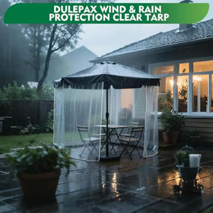 Clear Tarp Heavy Duty with Grommets 5x7 Feet Waterproof PVC Tarpaulin 14 Mil for Patio Enclosure Greenhouse Cover Porch Roof
