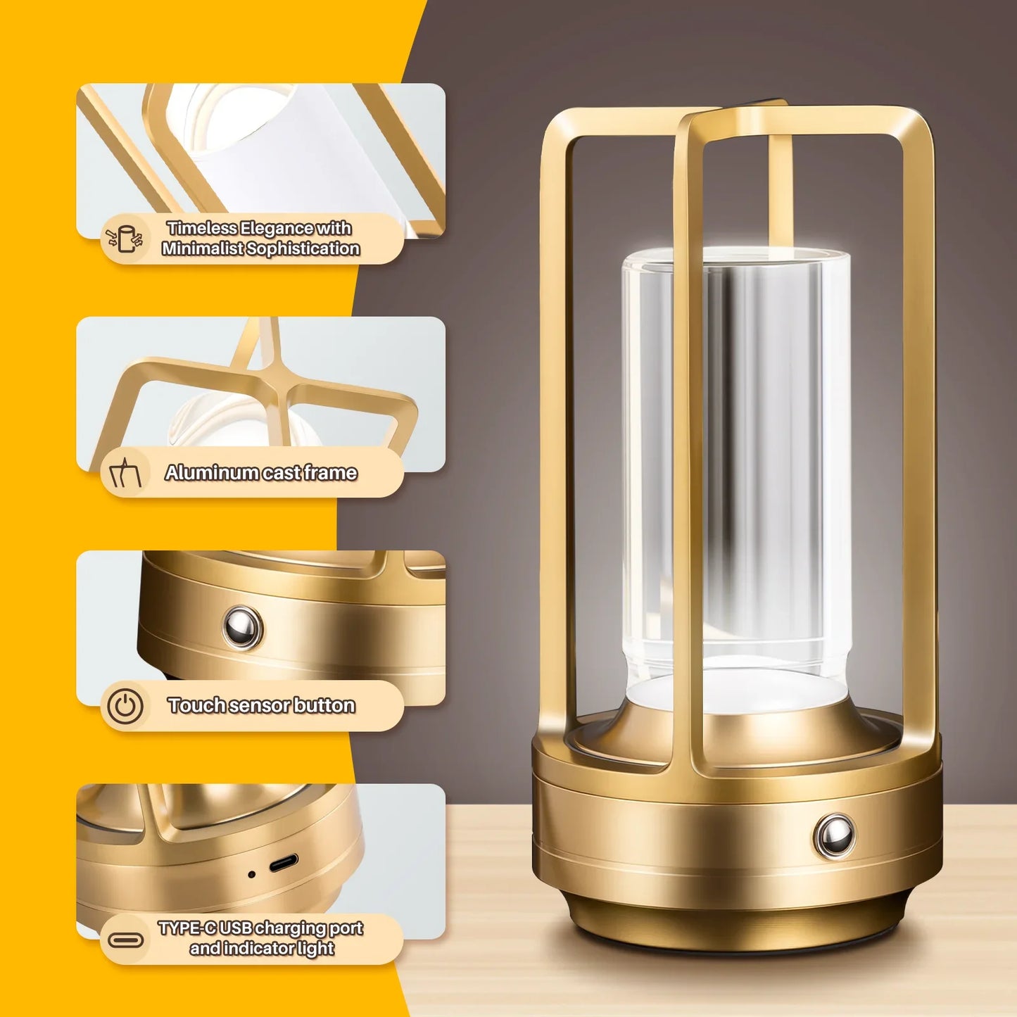 GGbingo Cordless Led Table Lamp Desk Lamps Outdoor Camping Atmosphere Light Restaurant Creative Beside Night Lights