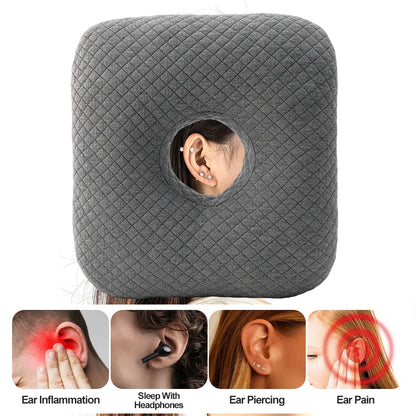 Soft Skin-Friendly Side-Sleeping Pillow,Multi-Purpose Ear Hole Pillow,Ssed to Relieve Ear Pressure and Earache for Side Sleepers