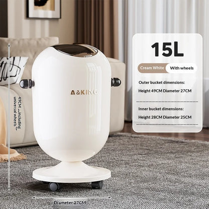 Waste Bins Swing Lid Trash Can Wheeled High Capacity Stylish Home Kitchen Living Room Bedroom Garbage Bin Trash Can Furniture