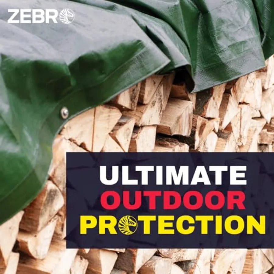 Heavy Duty Tarp with Grommets Reinforced - 16 Mil Thick - Double Sided Plastic Tarps Waterproof - Large Tarpaulin Cover for Out