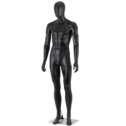 Male Dress Form 73'' Height Full Body Adjustable Mannequin for Display Black