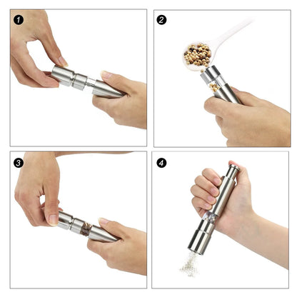 1 Piece Salt and Pepper Grinder Set Original Pump Grind Pepper Mill Thumb Press Grinder for Peppercorns Sea Salt YY027