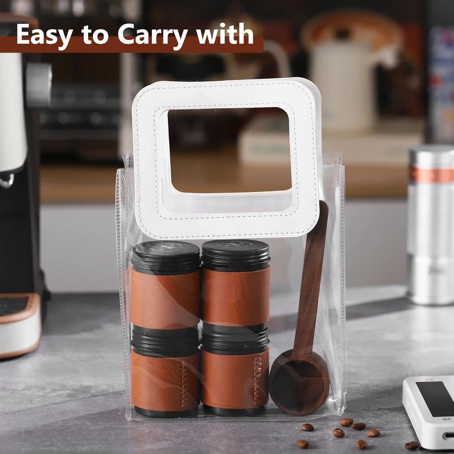 Bincoo Mini Coffee Canisters 2-Pack 80ML, Portable Storage Bottles, Outdoor Coffee Powder Containers, Airtight Freshness Keepers