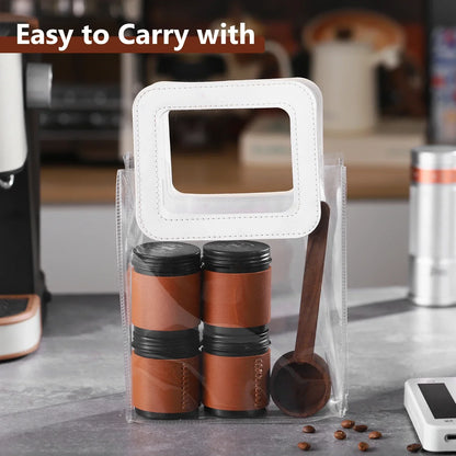 Bincoo Mini Coffee Canisters 2-Pack 80ML, Portable Storage Bottles, Outdoor Coffee Powder Containers, Airtight Freshness Keepers