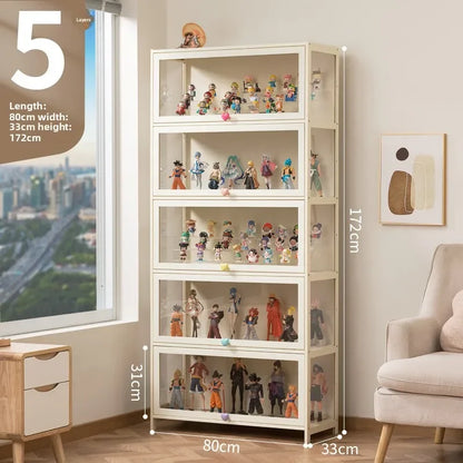 Figure Lego Display Cabinet Household Cream Wind Dustproof Acrylic Transparent Model Toy Blind Box Display Cabinet