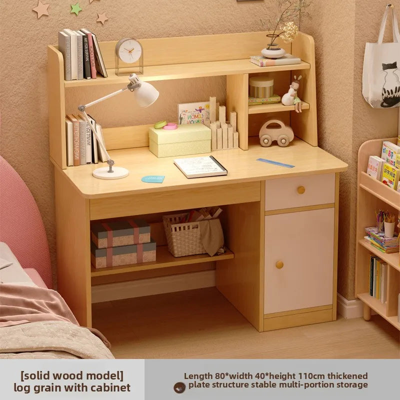 Desk, bookshelf, integrated computer desk, home bedroom, small table for students to learn to write
