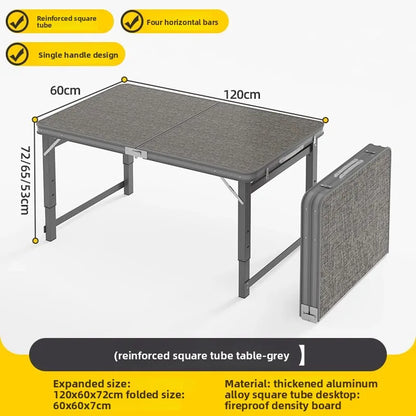 Folding table stall foldable outdoor portable rectangular small table camping picnic night market folding table and chairs