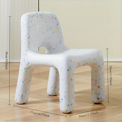 High-Quality Nordic Style Plastic Chair - Compact Outdoor Bench with Backrest, Perfect for Patio & Garden Decor