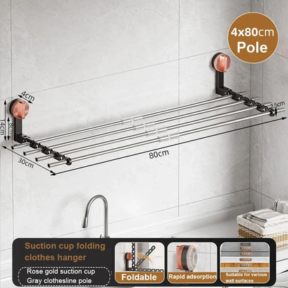 Wall Mount Clothes Hanger Laundry Hanger Dryer Rack Retractable Clothes Rack Wall Hangers for Clothes Closet Clothes Hanger