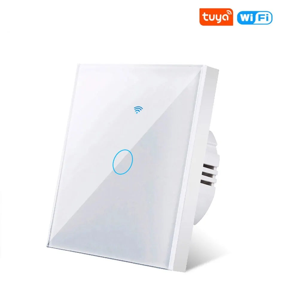 Tuya Wifi Smart Wall Light Switch 1/2/3 Gang EU Touch Switch Rf433 Wireless Remote Control For Alexa Google Home Voice Control