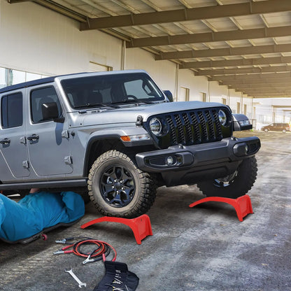 2 Ton Heavy Duty Solid Steel Car Ramps, 2-Pack 8" Lift Vehicle Service Ramps, 4000 LBS Capacity Per Ramp for Garage Workshop