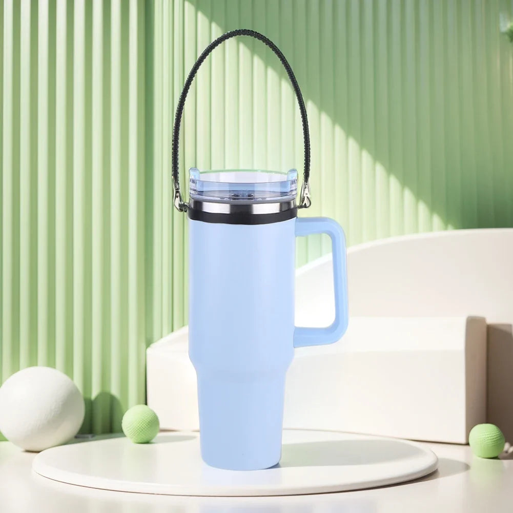 Soft Silicone Water Bottle Handle Silicone Portable Thermo Bottle Sling Carrier Holder With Strap for  Stanley Cup Accessories