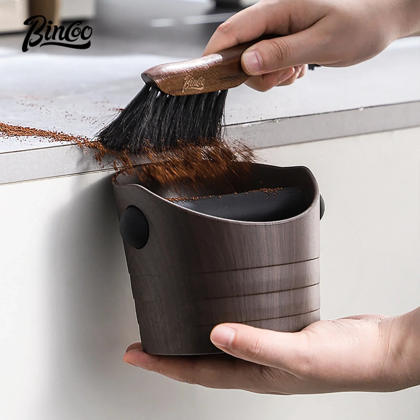 Bincoo Coffee Knock Box Espresso Grounds Container Anti Slip Espresso Dump Bin Grind Beveled Barista Goods Cafe Bar Accessories