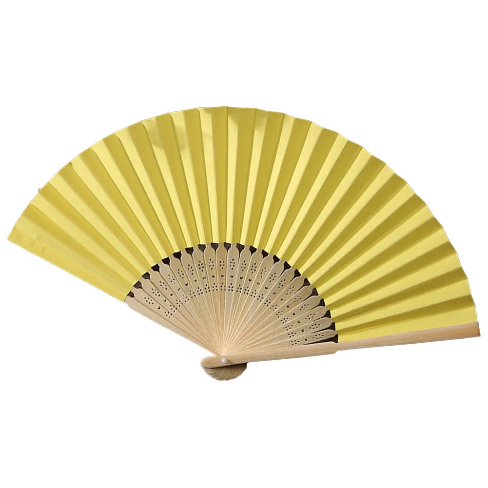 Hand Fan Bamboo Paper Fan Pocket Folding Fan Solid Color Guest Fans DIY Guest Gift for Wedding Birthday Summer Party