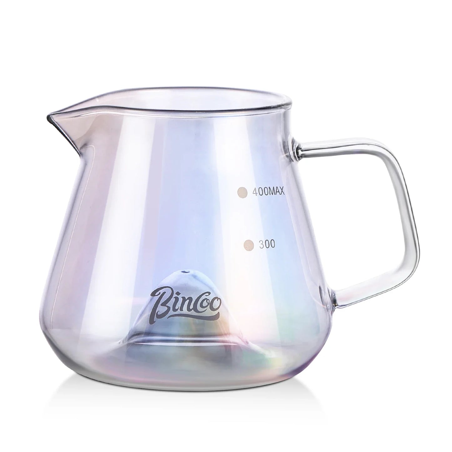 Bincoo 400ML Clear Glass Coffee Carafe Heat Resistant Visual Brewing Control Easy Sharing Pour over Coffee Maker