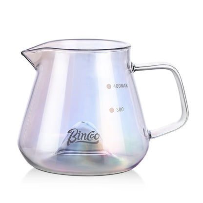 Bincoo 400ML Clear Glass Coffee Carafe Heat Resistant Visual Brewing Control Easy Sharing Pour over Coffee Maker