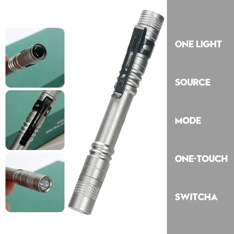 LED Flashlight Pen Light Mini Portable 1000 lumens 1 Switch Mode led flashlight For the dentist and for Camping Hiking Out