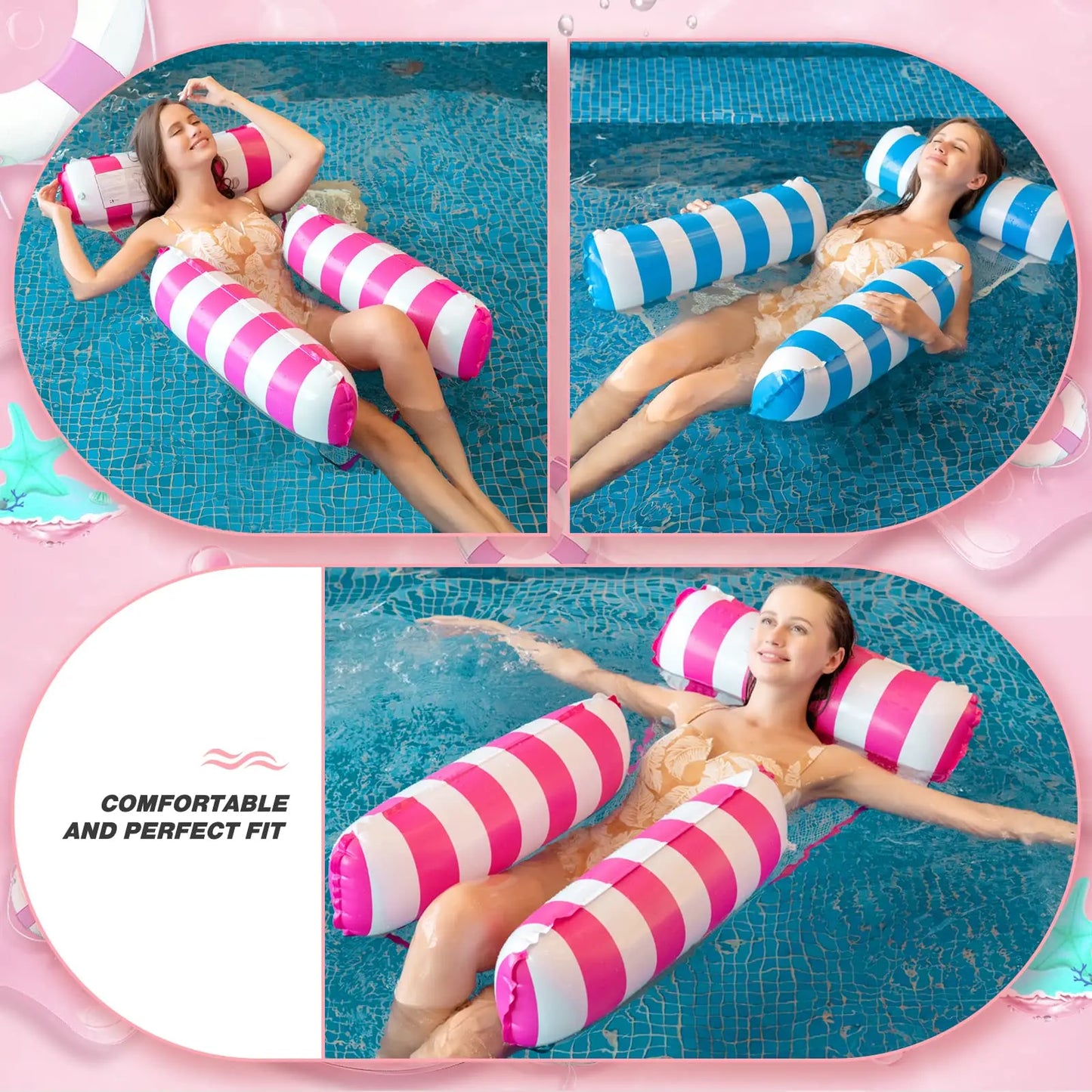 Inflatable Pool Floats Adult Size Water Hammock,Floats for Swimming Pool Multi-Purpose Pool Floating Toys,Pool Rafts Lounge