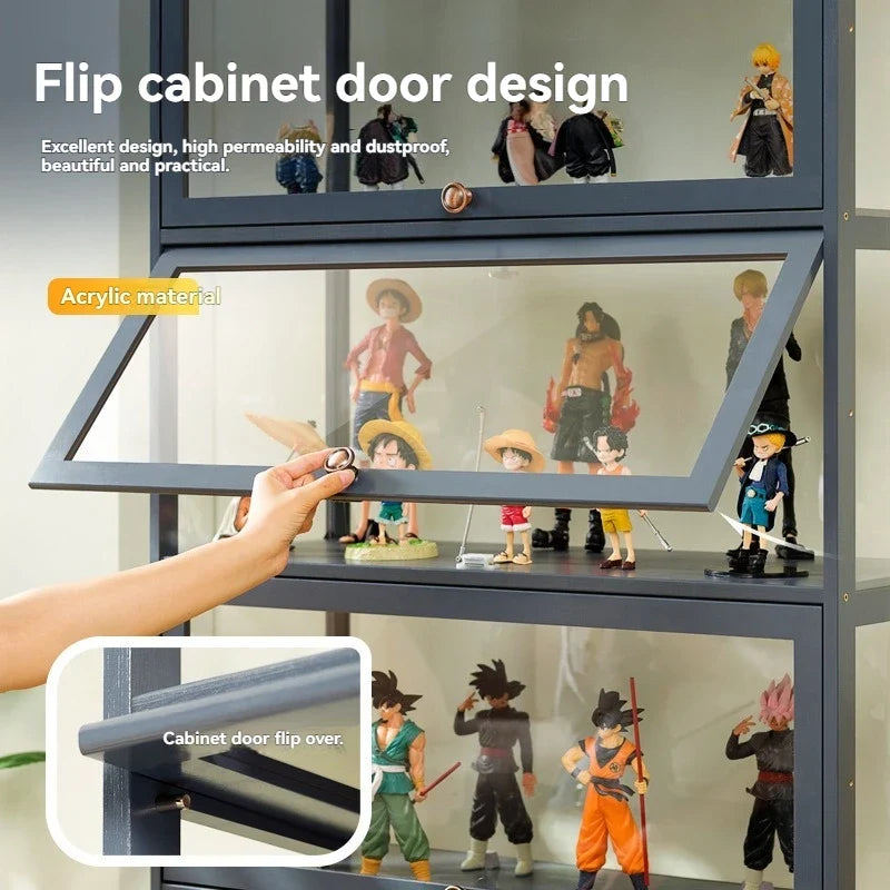 Handmade display cabinet, imitation glass transparent dustproof display cabinet, Lego toy acrylic storage box, bookshelf shelf