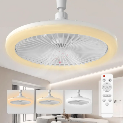 Modern Small Ceiling fan light E27 LED D25cm smart remote control bedroom fans lamp study kitchen Home decoration