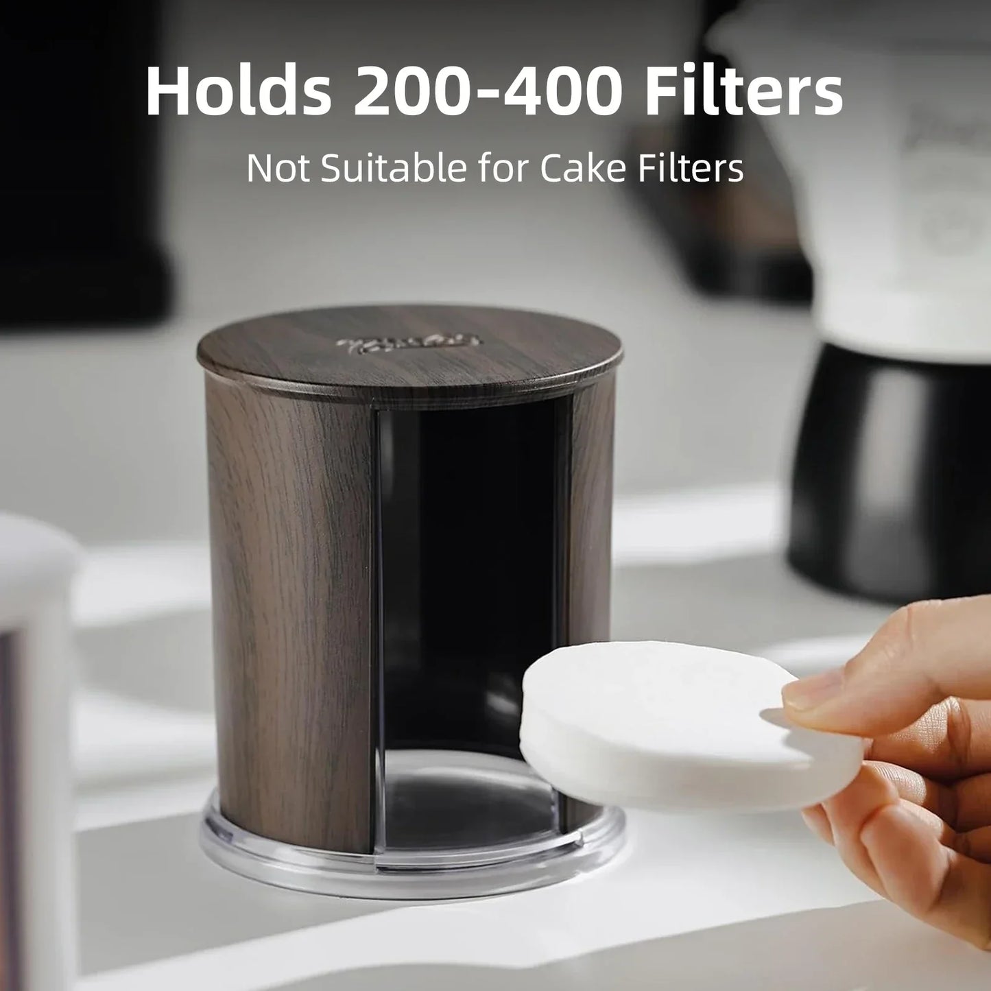 Bincoo Mocha Pot Filter Paper Storage Box Round 60mm Handle Powder Bowl Coffee Filter Paper 58mm ABS Washable Barista Tool