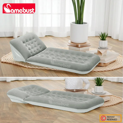 CAMEBUST Interior Air Mattress Foldable Air Mats Inflatable Sleeping Mattress Adjustable Sofa Bed Home&Outdoor use Brown/Grey