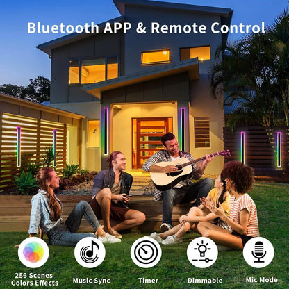 RGB Wall Lights Outdoor Porch Christmas Easter Party Intelligent Remote Control Balcony Terrace Decoration Lighting Wall Lamp