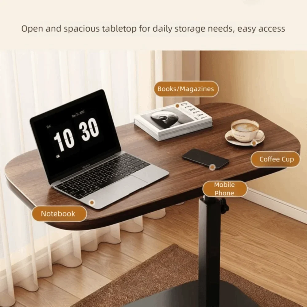 Foldable Sofa Edge Table Adjustable Height C-Shaped Mobile Storage Desk Flip Desktop Easy Installation Movable Tea Table Rack