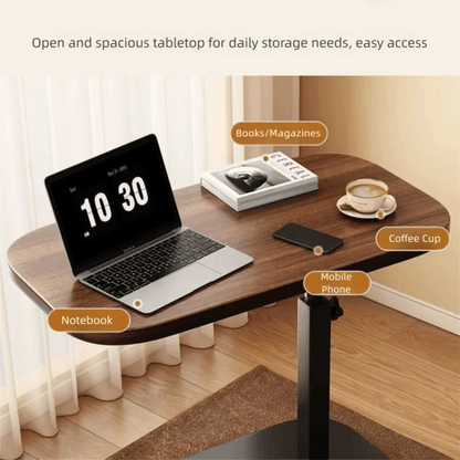 Foldable Sofa Edge Table Adjustable Height C-Shaped Mobile Storage Desk Flip Desktop Easy Installation Movable Tea Table Rack