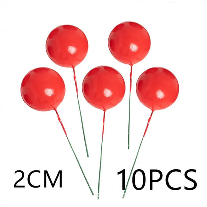 10 Pcs Colour Ball Happy Birthday Cake Topper 3CM Frosted Balls Kids Christmas Party Gift Cake Topper Wedding Dessert Decoration