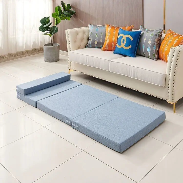 Foldable floor mattress, portable nap mat, travel couch mat, memory sponge mat, portable sleeping mat for lunch break and travel