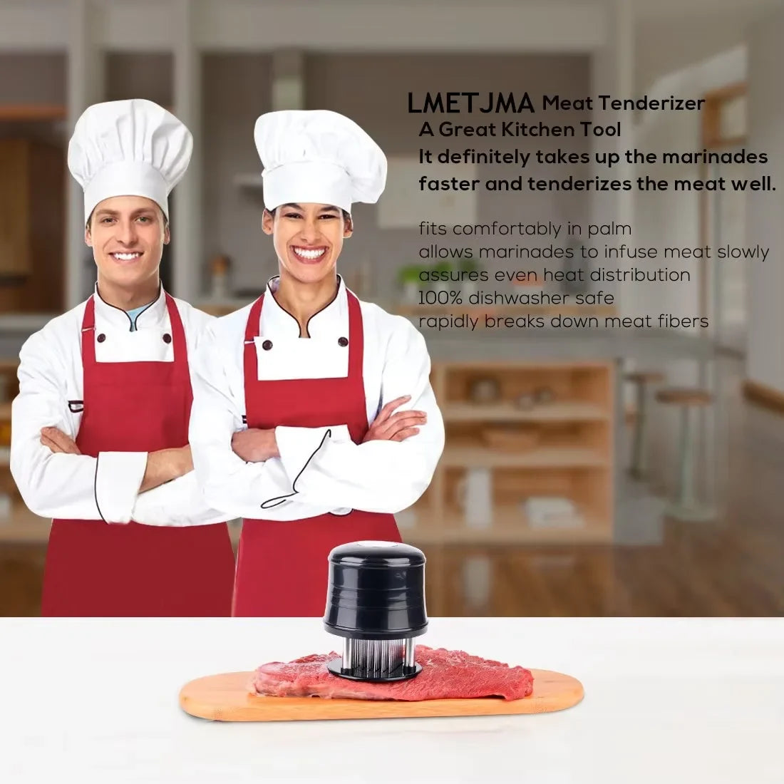 56 Ultra Sharp Blades Needle Meat Tenderizer Stainless Steel Meat Beaf Steak Tenderizer Tool With Safety Lock YY034