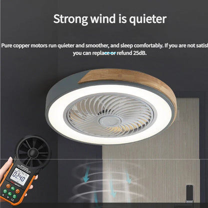 Nordic Wood Ceiling Fan Light Smart Ceiling Fans With Light For Living Room Dining Room Reversible 6 Speeds 50CM Fans Light