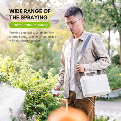 5L Electric Garden Sprayer Pump Sprayer with 2200mAh Rechargeable Battery Plant Mister with 2 Alternative Spray Lances USB