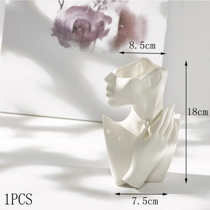 Nordic Style Flower Vase Morandi Geometric Vase Ceramic Art Crafts Bedroom Living Room Desktop Decoration Vase Decoration Home