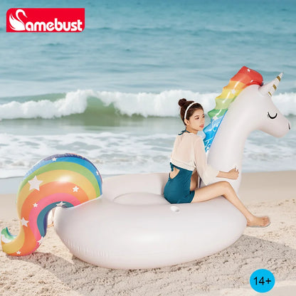 Camebust Inflatable Floating Swimming Pool Floats Unicorn Rider Animal Pool Floatsing Water Lounge Party Decoration